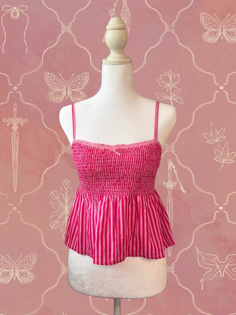 Striped Peplum Cami